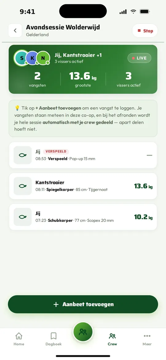 Samen live vissen.